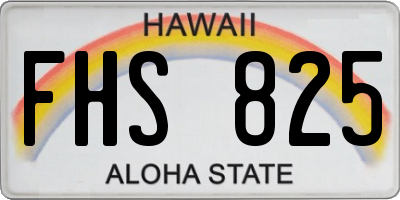 HI license plate FHS825