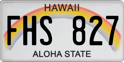 HI license plate FHS827