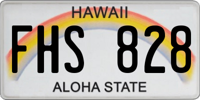 HI license plate FHS828