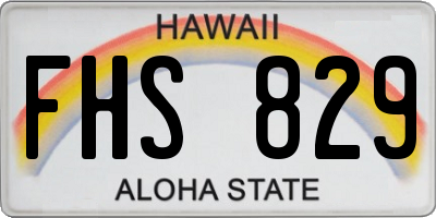 HI license plate FHS829
