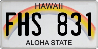 HI license plate FHS831