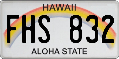 HI license plate FHS832