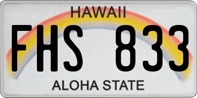 HI license plate FHS833