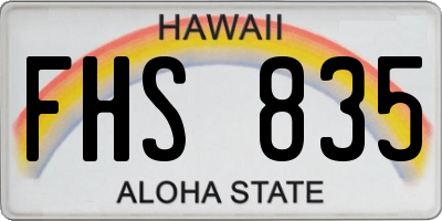 HI license plate FHS835