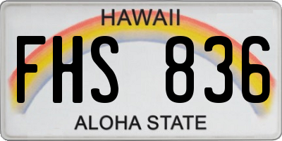 HI license plate FHS836