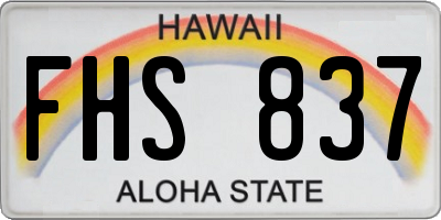HI license plate FHS837