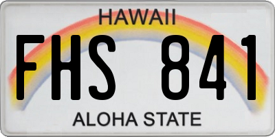 HI license plate FHS841
