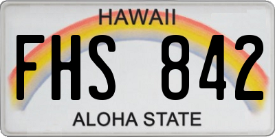 HI license plate FHS842