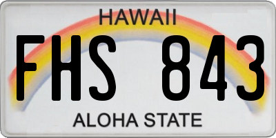 HI license plate FHS843