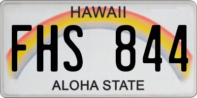HI license plate FHS844