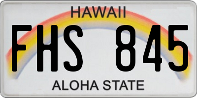 HI license plate FHS845