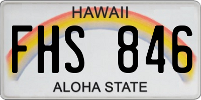 HI license plate FHS846