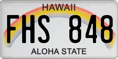 HI license plate FHS848