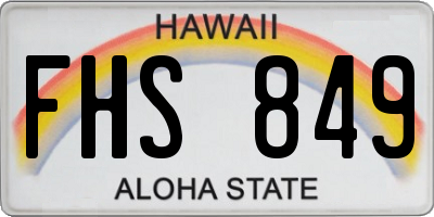 HI license plate FHS849