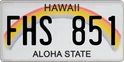 HI license plate FHS851