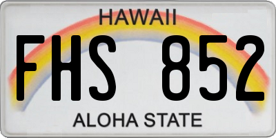 HI license plate FHS852
