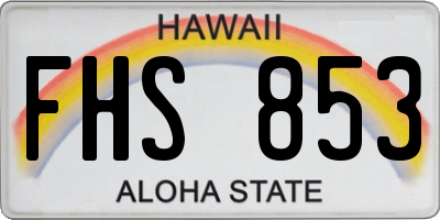 HI license plate FHS853