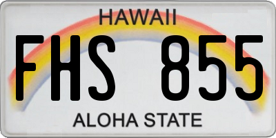 HI license plate FHS855