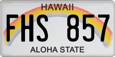 HI license plate FHS857