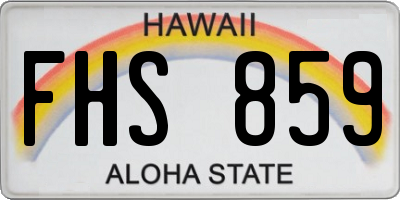 HI license plate FHS859