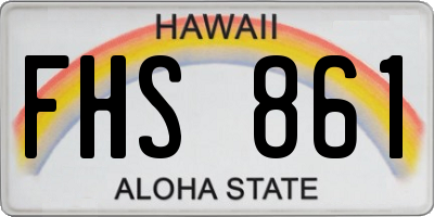 HI license plate FHS861