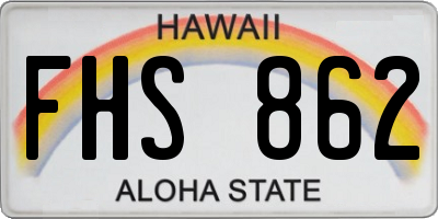 HI license plate FHS862