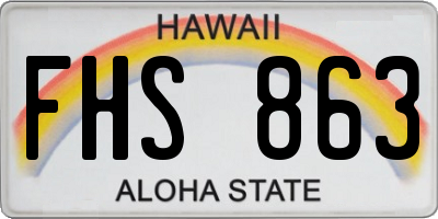 HI license plate FHS863