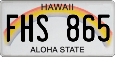 HI license plate FHS865