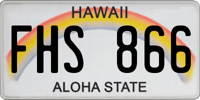 HI license plate FHS866