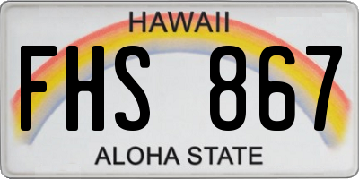 HI license plate FHS867