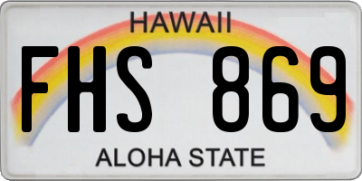 HI license plate FHS869