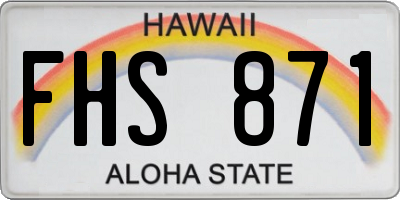 HI license plate FHS871