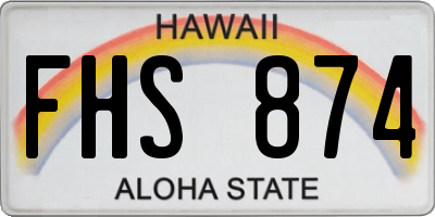 HI license plate FHS874