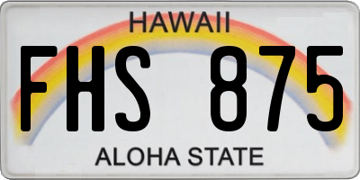 HI license plate FHS875