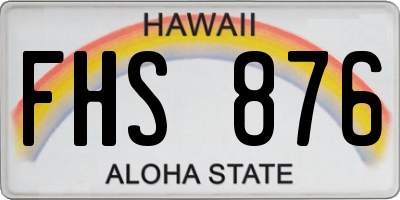 HI license plate FHS876
