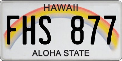 HI license plate FHS877