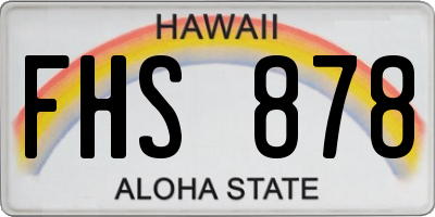 HI license plate FHS878