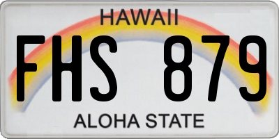 HI license plate FHS879
