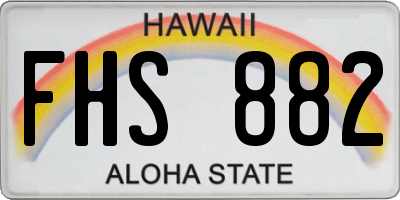 HI license plate FHS882