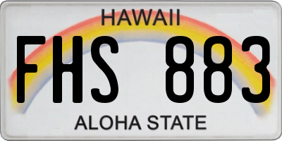 HI license plate FHS883
