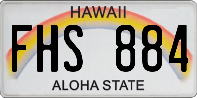 HI license plate FHS884