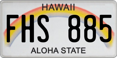 HI license plate FHS885
