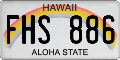 HI license plate FHS886