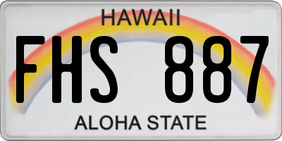 HI license plate FHS887