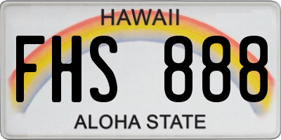HI license plate FHS888
