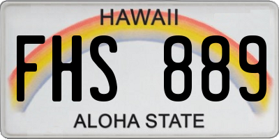 HI license plate FHS889