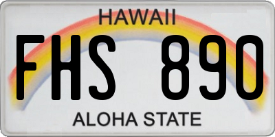 HI license plate FHS890