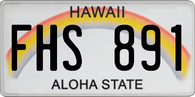 HI license plate FHS891