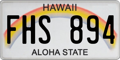 HI license plate FHS894