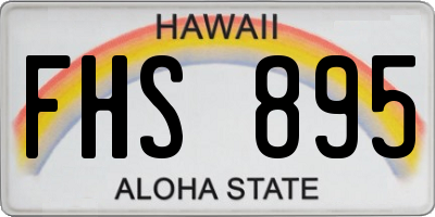 HI license plate FHS895